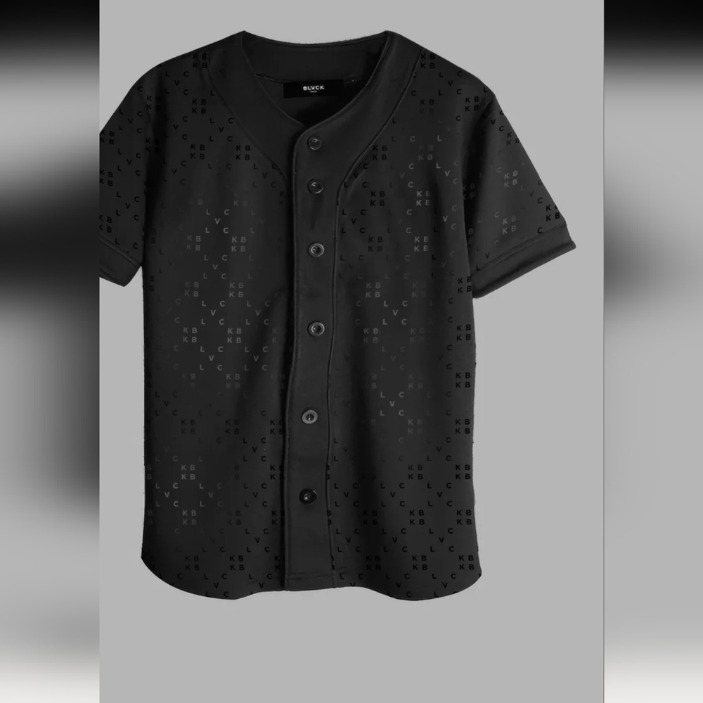 BLVCK PARIS monogram  Black Men's Jersey Shist Mens Sz M
